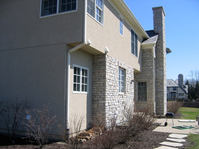 Covered Stone Patio with Grill & Fireplace - Green Oaks, IL